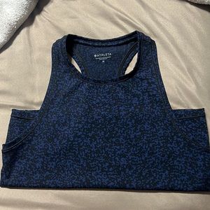 Athleta! New! Blue Black Lepord print crop top.